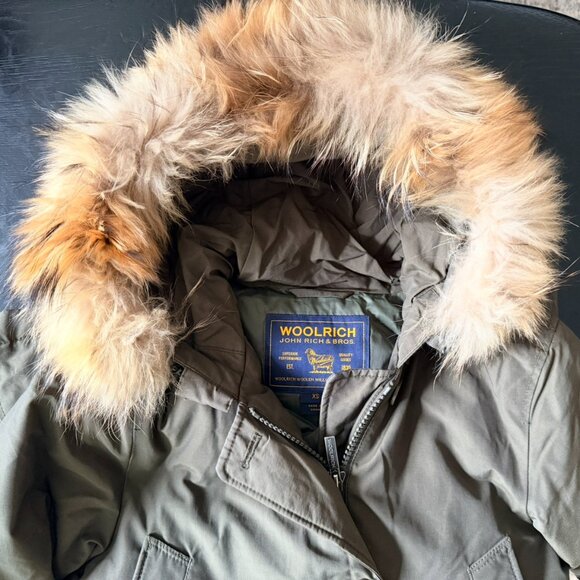 Woolrich Artic Parka Down w Real Fur Hood Trimming, Hunter Green, Size XS - Picture 6 of 6